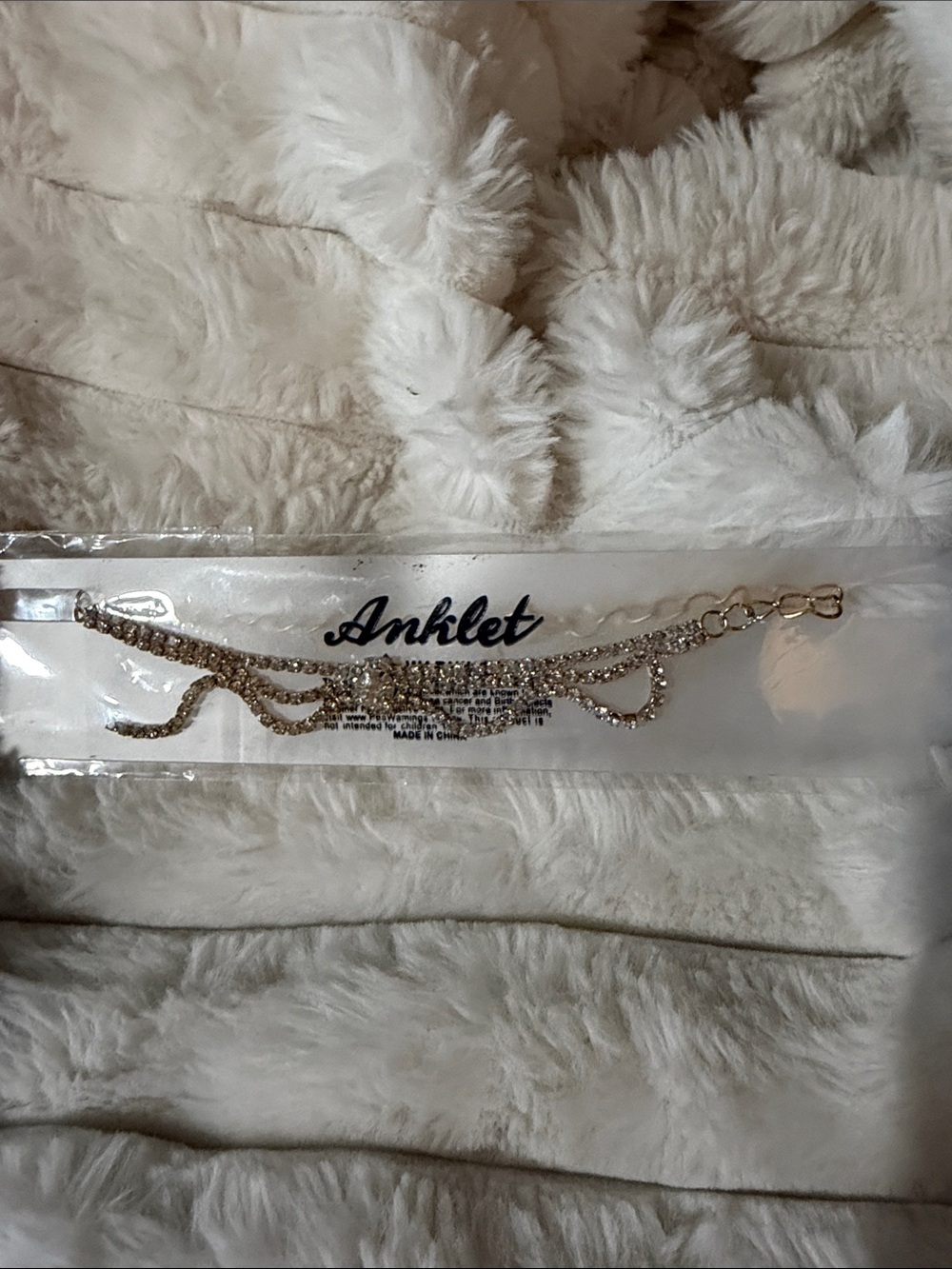 Gold Rhinestone Anklet - Unbranded Sparkle Chain